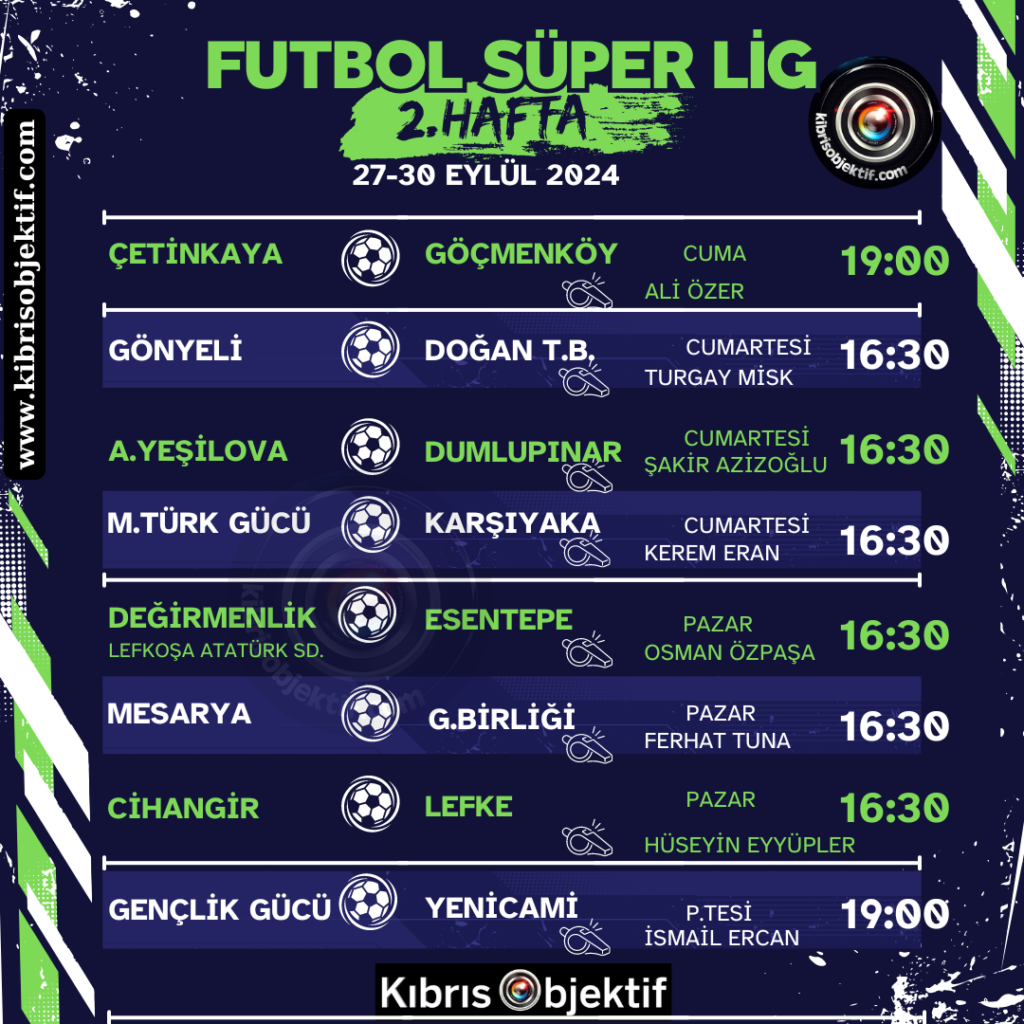 Futbol Aksa Süper Lig 2.hafta maç programı